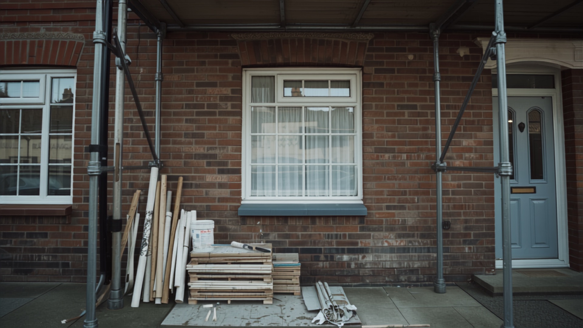 UK terraced rental property undergoing refurbishment before a planned buy-to-let mortgage exit